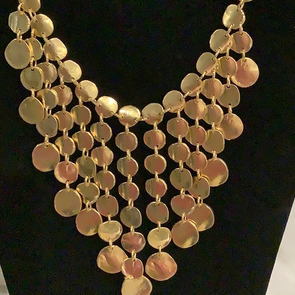 Karine Sultan Gold Bib Waterfall Necklace - Picture 2 of 4